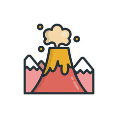 Volcanic Eruptions vector Filled Outline icon style illustration. EPS 10 File