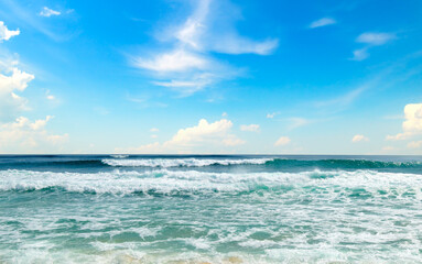 Sea and blue Sky background.