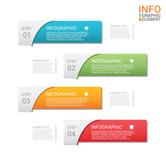 Presentation business infographic template with 4 options. Vector illustration.