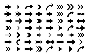 Arrow icon. Big set of vector flat arrows. Collection of concept arrows for web design, mobile apps, interface and more.