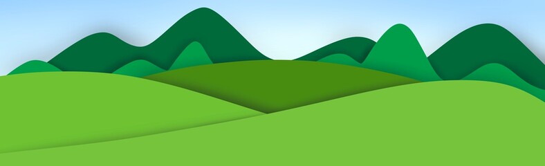 Obraz premium Abstract mountain Paper cut multi layers Background ,concept design or flowing liquid template , illustration wallpaper