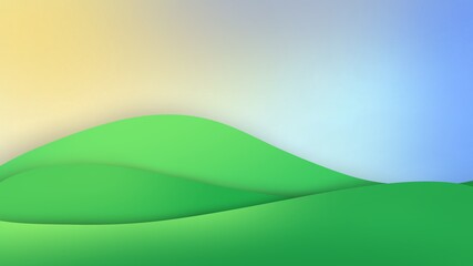 Obraz premium Abstract Grassland and mountain views Paper cut multi layers Background ,concept design or flowing liquid template , illustration wallpaper