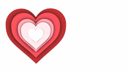 Abstract Multi-layered heart Paper cut   Background ,concept design or flowing liquid  template , illustration wallpaper