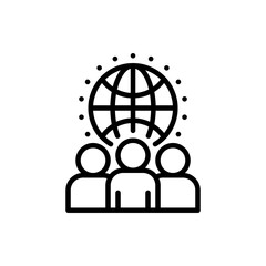 Peoples vector Outline icon style illustration. EPS 10 File