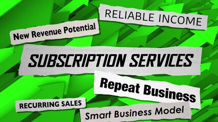 Subscription Services News Headlines Recurring Business Model Sales 3d Animation