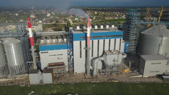 large port factory industry smoke top view storage warehouse cargo loading