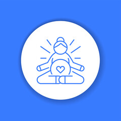 Yoga for pregnant women color glyph icon. Lotus position. Pictogram for web, mobile app, promo.