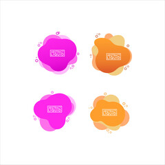 set of colorful fluid abstract geometric shapes with lines and dots for backdrops and banners.