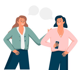 Vector illustration, workers are sitting at the negotiating table, vector collective thinking and brainstorming, company information analytics