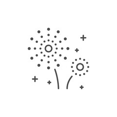 Firework burst line outline icon