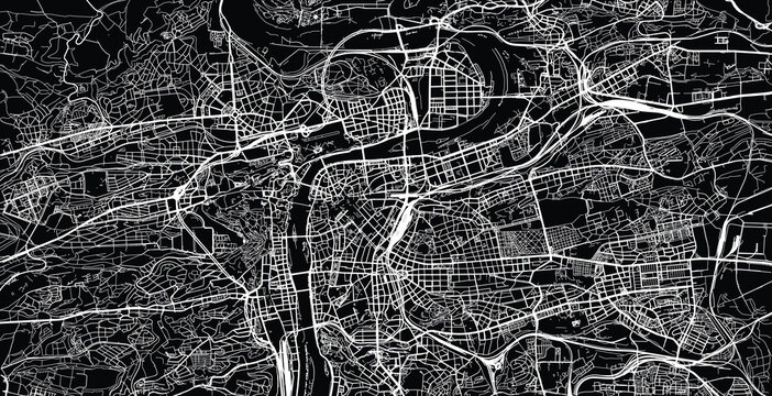Urban vector city map of Prague, Czech Republic, Europe