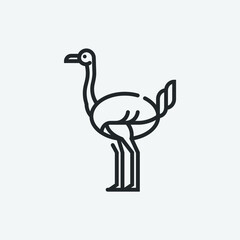 Ostrich vector icon illustration sign