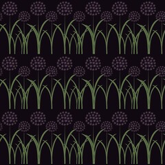 Seamless pattern allium spring flower - obrazy, fototapety, plakaty