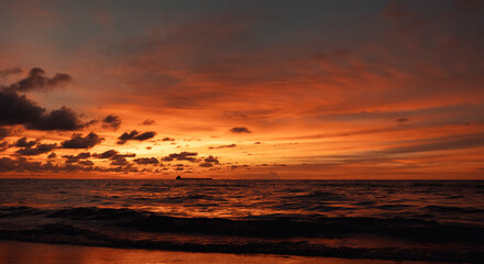 Fototapeta na wymiar Sunset in Puerto Colombia