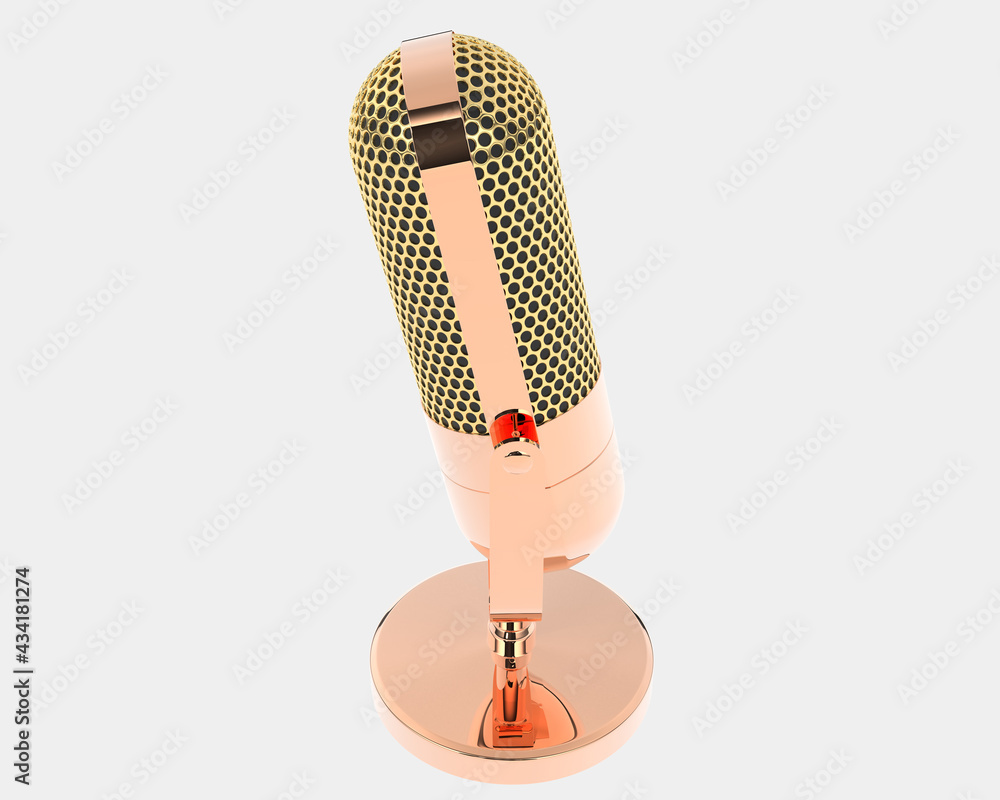 Poster mike retro isolated on background. 3d rendering - illustration