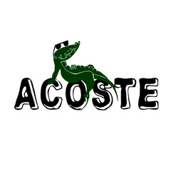  illustration of crocodile lying down with the word acoste.