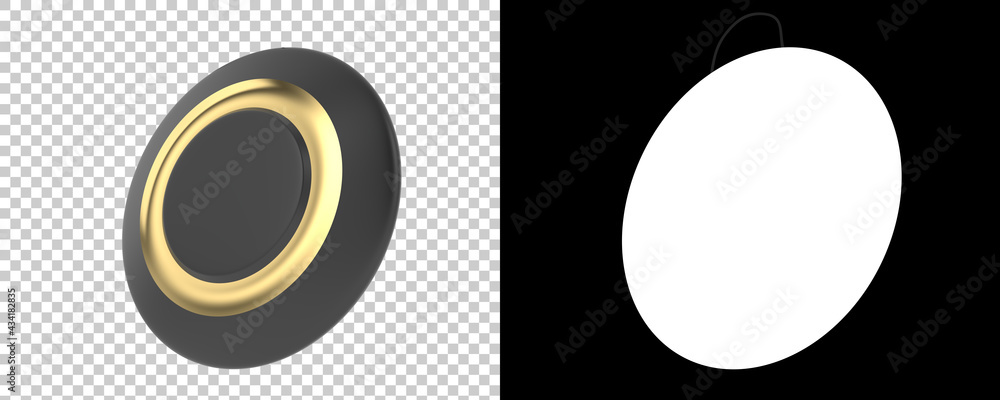 Poster gong isolated on background with mask. 3d rendering - illustration