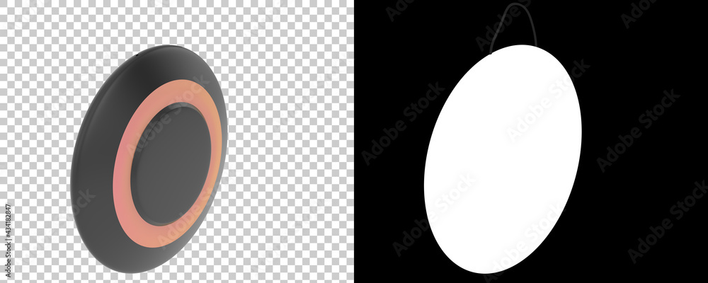 Poster gong isolated on background with mask. 3d rendering - illustration