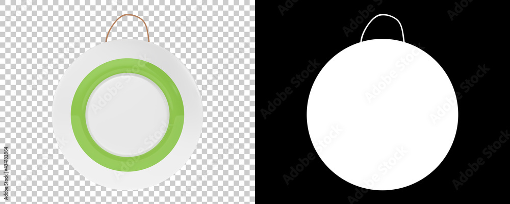Poster gong isolated on background with mask. 3d rendering - illustration