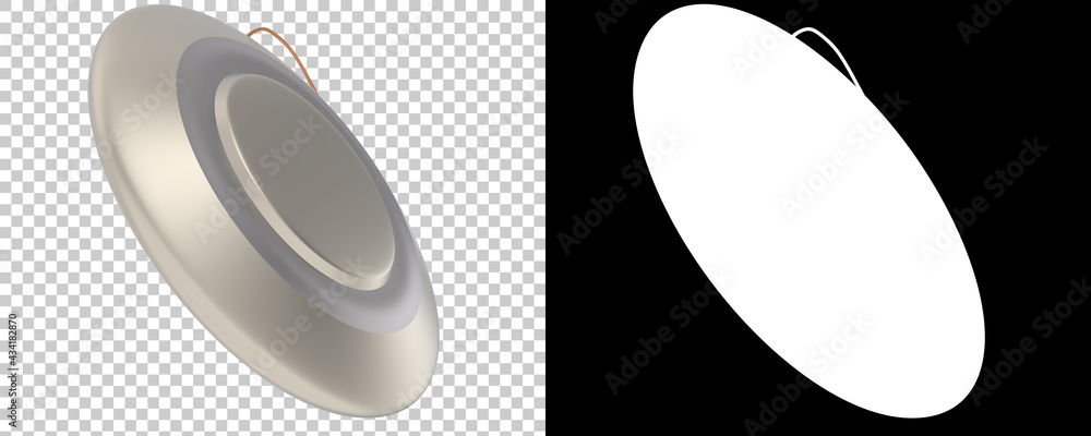 Poster gong isolated on background with mask. 3d rendering - illustration