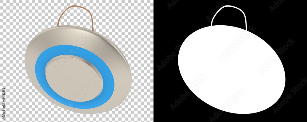Poster gong isolated on background with mask. 3d rendering - illustration