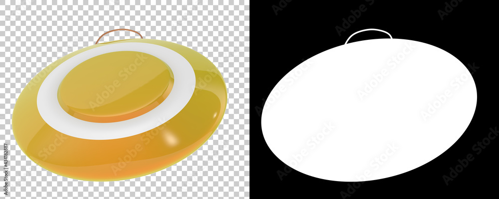 Poster gong isolated on background with mask. 3d rendering - illustration