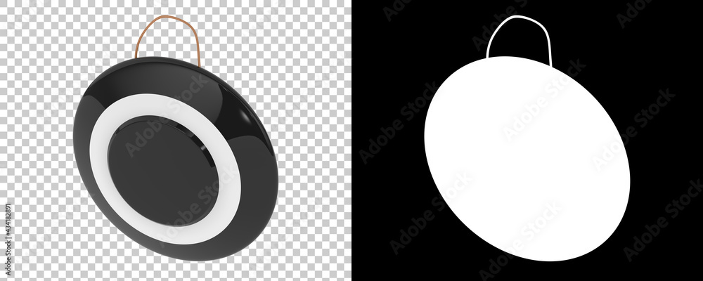 Poster gong isolated on background with mask. 3d rendering - illustration