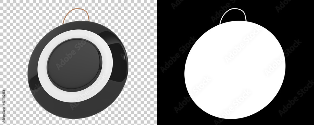 Poster gong isolated on background with mask. 3d rendering - illustration