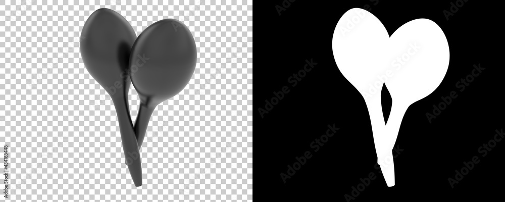 Poster maracas isolated on background with mask. 3d rendering - illustration