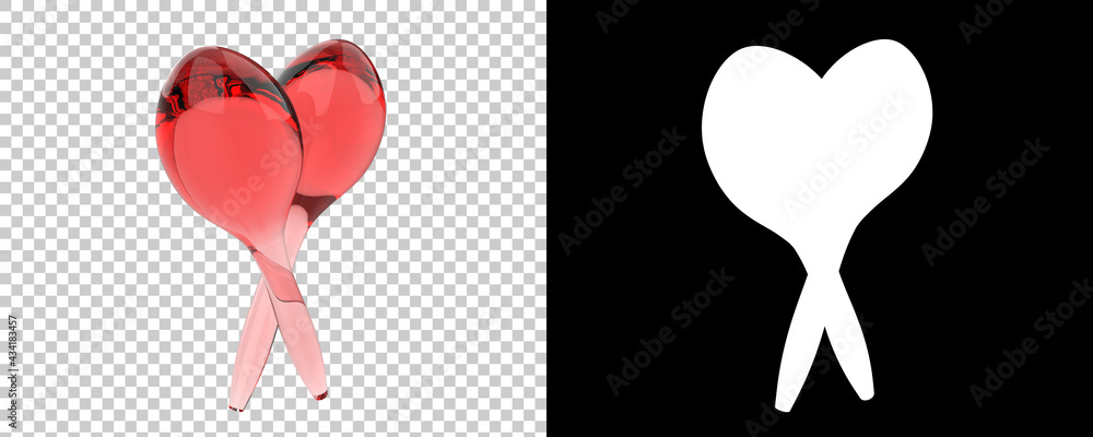 Poster maracas isolated on background with mask. 3d rendering - illustration