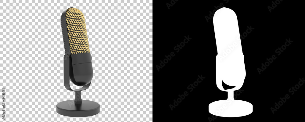 Poster mike retro isolated on background with mask. 3d rendering - illustration