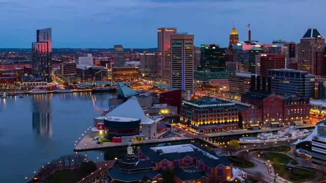 Baltimore morning sunrise timelapse rooftop view 