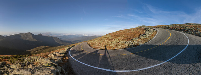 private roads heads up to the top of  Mount Washington in New Hampshire