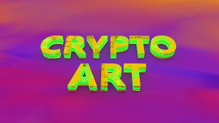 Fototapeta premium Colorful Crypto currency concept. Non Fungible Token with light on abstract background. 3d Rendering. 
