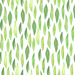 Watercolor greenery pattern. Seamless background