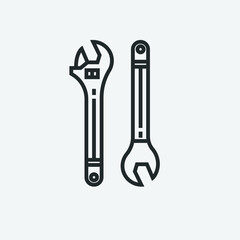 Spanner vector icon illustration sign