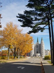 church in autumn