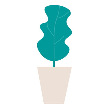 Plant in poti domestic life element. Flat vector illustration. isolated on a white