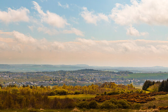 Looking down to Leslie, Fife, from Formonthills