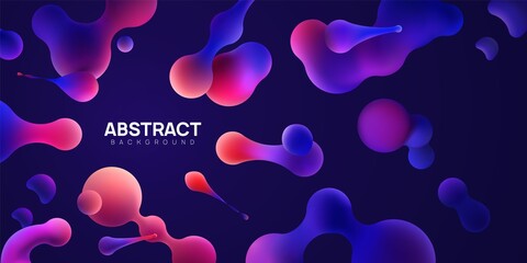 Abstract vector illustration with morphing balls on dark background.