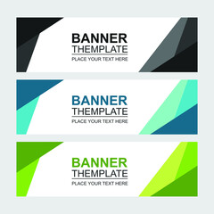 Naklejka premium Set of abstract vector banners design. Collection of web banner template. modern template design for web ads flyer poster background
