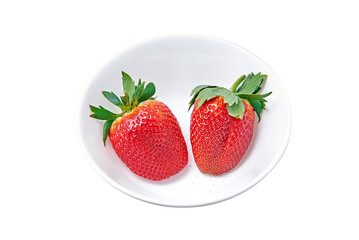 Strawberries in a white plate