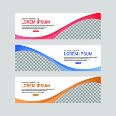 Naklejka premium Set of abstract vector banners design. Collection of web banner template. modern template design for web ads flyer poster background