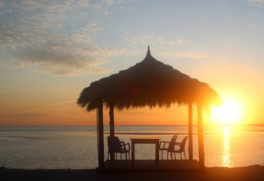 Sunset On The Beach In Djerba