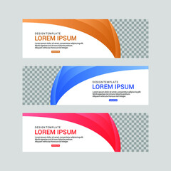 Set of abstract vector banners design. Collection of web banner template. modern template design for web, ads, flyer, poster background
