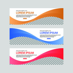 Fototapeta premium Set of abstract vector banners design. Collection of web banner template. modern template design for web, ads, flyer, poster background