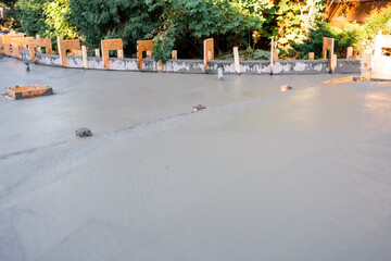 pouring concrete new driveway home upgrade 