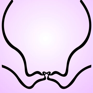 Twin inseparability concept. Twins' legs bound by the symbol of infinity.