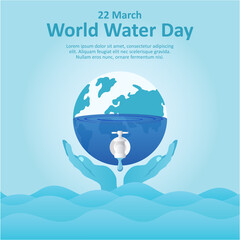 World water day. World tap a drop of water