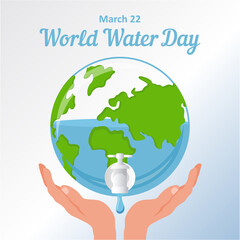 World water day. World tap a drop of water